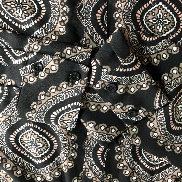 📌 Loft Retro Design A-Line Dress with Ruffle Hem and Long Sleeves - Picture 12 of 12